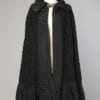 Cape XIX en drap de laine noir broderies découpées sur dentelle