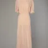 Chemise de nuit 1930 longue en soie rose brodée