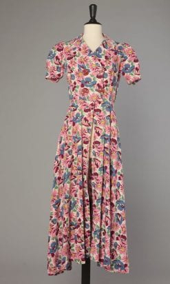 Déshabillé 1940 en coton fleuri