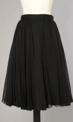 Jupe courte vintage en mousseline noire doublée