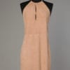 Robe Céline sans manches en daim rose