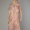 Robe en mousseline 1930 imprimée de gerbes de fleurs