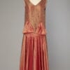 Robe en faille orange et dentelle or 1925