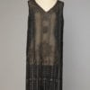 Robe en crêpe georgette noire 1925 brodée de perles et strass