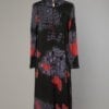 Robe en jersey de soie noir imprimée griffée Léonard