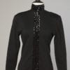 Pull noir brodé de paillettes noires 1950