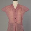 Chemisier 1950 en nylon rose imprimé de petites étoiles noires
