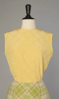 Chemisier 1950 jaune quadrillé de jours échelle