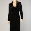Tailleur robe et boléro en velours noir brodé de perles1940-1950