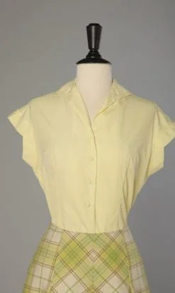 Chemisier en coton jaune 1950