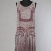 Robe 1925 en voie de coton bordeaux perlée grise argent