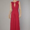 Robe longue en jersey de soie rouge