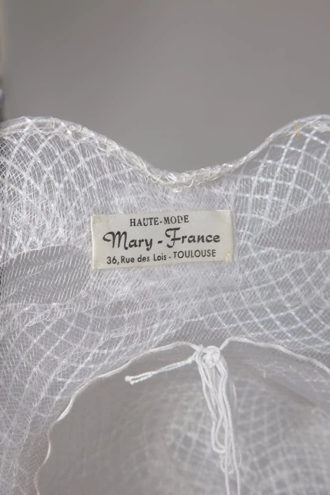 Capeline 1970 en crain de nylon blanc – Image 4