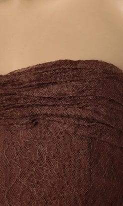 Alternative view of Robe bustier 1930 en dentelle marron