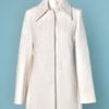 Manteau en lainage blanc écru brodé Sharon Wauchob