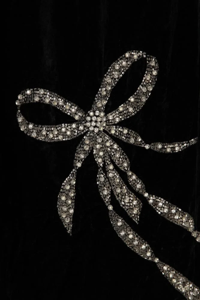Spectaculaire robe 1925 de théatre en velours brodée de strass – Image 3