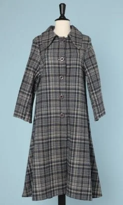 Manteau en lainage prince de galle 1960 - 1970