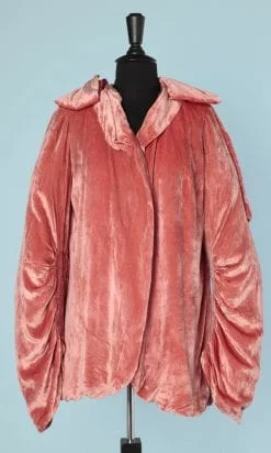Veste en velours de soie rose corail 1925 Eva Couré