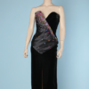 Robe longue bustier en velours et satin Christian Dior Automne Hiver 1985