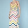 Robe longue 1970 en coton crocheté de couleurs