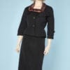 Tailleur en lainage noir avec col en vison 1940