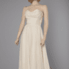 Robe bustier 1950 en mousseline ivoire