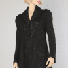 Veste 1900 en drap de laine noire brodée