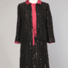 Tailleur Chanel pailleté noir et soie rose 1964