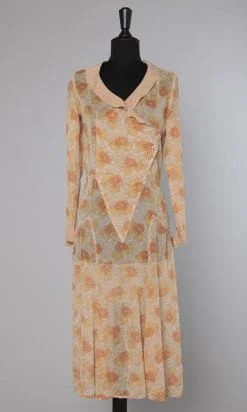 Robe en mousseline de coton imprimée 1920