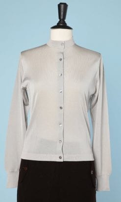Gilet gris 1960 en fil d'écosse