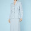 Tailleur en lainage bleu ciel 1960