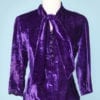 Chemisier 1970 en velours de soie violet