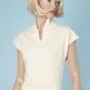 Pull 1950 en lainage blanc petites manches