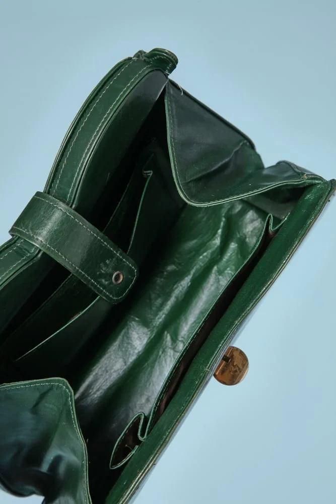 Sac en cuir vert 1950 – Image 3