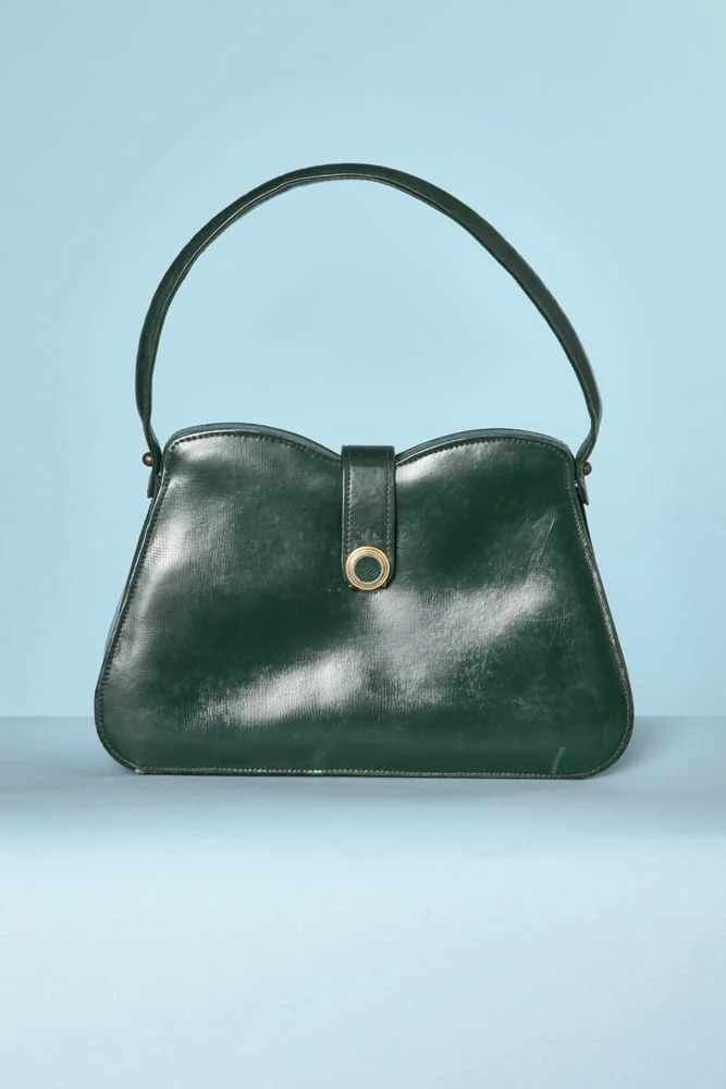 Sac en cuir vert 1950