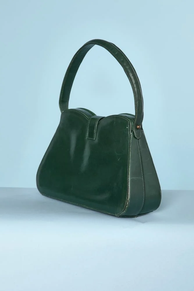 Sac en cuir vert 1950 – Image 2