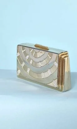 Alternative view of Minaudière en métal doré et strass argent de chez Sak's Fifth Avenue