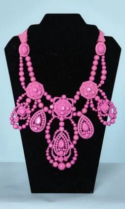 Collier en métal peint en rose Lanvin