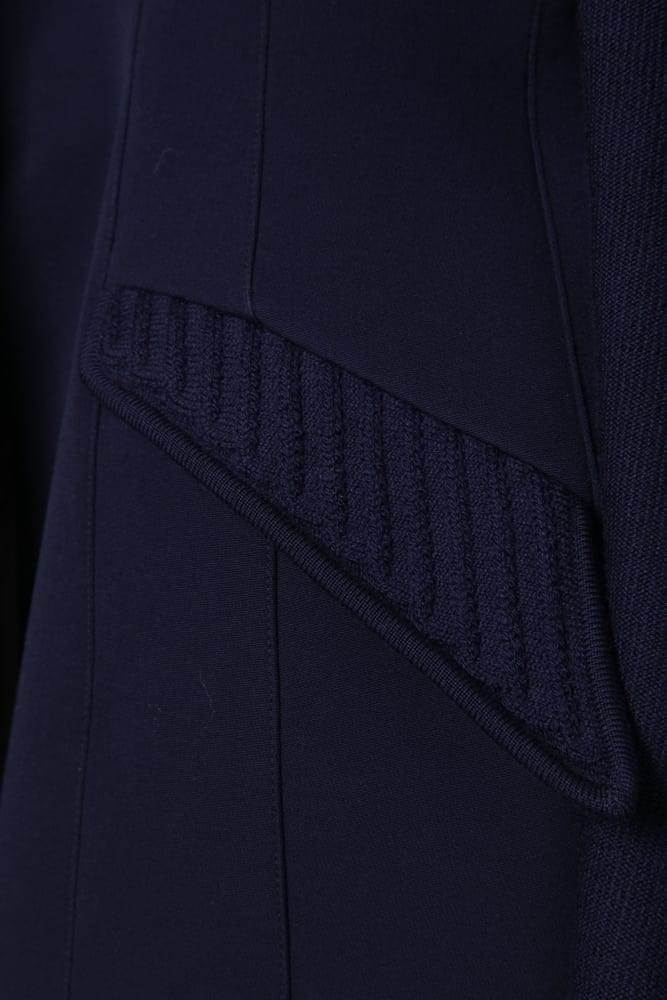 Veste en jersey de laine bleu griffée Thierry Mugler – Image 3