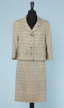 Tailleur en lainage chiné 1960