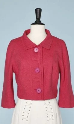 Petite veste en lainage rose griffé Elysabeth Arden