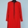 Manteau en  jersey de laine rouge griffé Michèle Morgan