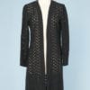 Manteau 1930 en crêpe noir brodé et découpé