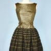 Robe 1950 lamé or et lainage bouclette noir