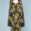 Robe bain de soleil 1950 jaune noir violet