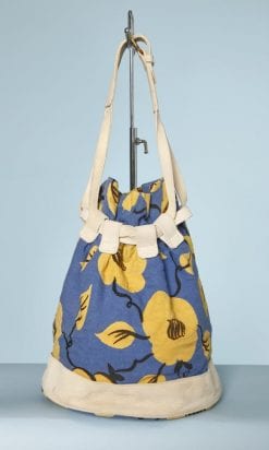 Sac en toile imprimé et cuir 1920