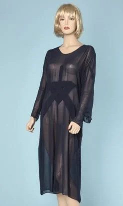 Robe 1930 en mousseline marine