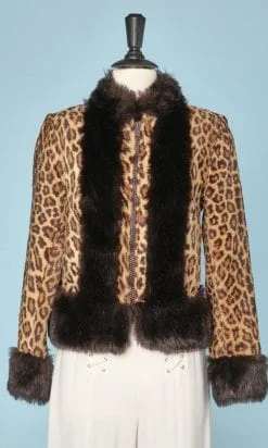Blouson en fausse fourrure Léopard et faux vison 1970
