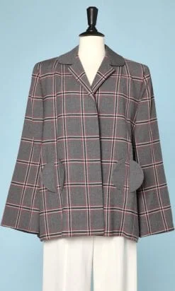 Veste en lainage gris à grands carreaux 1940