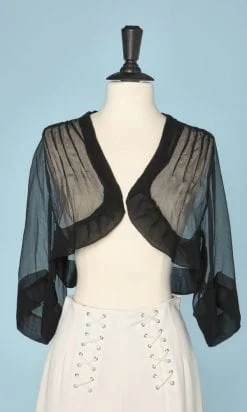 Boléro en mousseline et satin noir 1930